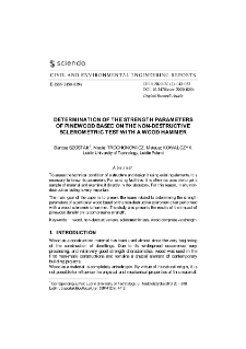 Determination of the strength parameters of pinewood based on the non-destructive sclerometric test with a wood hammer