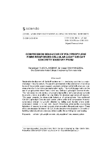 Compression behaviour of polypropylene fibre reinforced cellular light weight concrete masonry prism