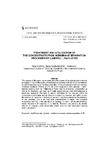 Treatment and utilization of the concentrate from membrane separation processes of landfill leachates
