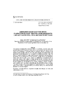 Undrained shear and pore space characteristics of treated loose sands with lime-activated zeolite in saturated settings