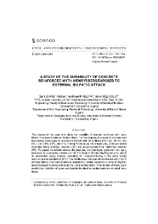 A study of the durability of concrete reinforced with hemp fibers exposed to external Sulfatic attack