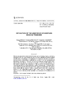 Estimation of the adherence of mortars using ultrasound