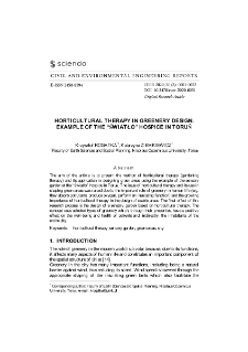 Horticultural therapy in greenery design. Example of the "Światło" hospice in Toruń