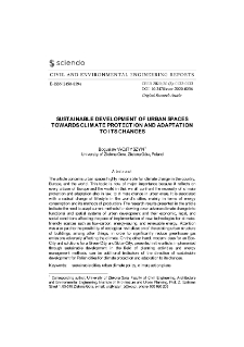 Sustainable development of urban spaces towards climate protection and adaptation to its changes