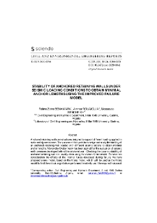 Stability of anchored retaining walls under seismic loading conditions to obtain minimal anchor lengths using the improved failure model