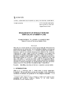 Measurement of straightness and verticality of sheet piling