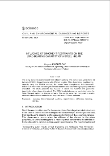 Influence of Bimoment Restraints on the Load-Bearing Capacity of a Steel I-Beam