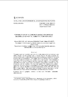 Formulation of a Concrete Based on Grinded Seashells as Partial Substitution for Sand