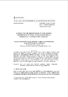 A Study on the Significance of the Design Parameters of Steel Plate Shear Walls Subjected to Monotonic Loading