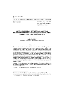 Artificial Neural Network as a Virtual Sensor of Nitrate Nitrogen (V) Concentration in an Activated Sludge Reactor