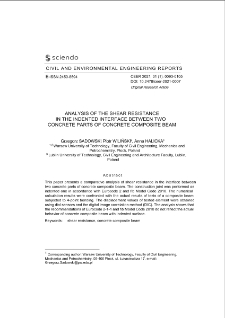Analysis of the Shear Resistance in the Indented Interface Between Two Concrete Parts of Concrete Composite Beam