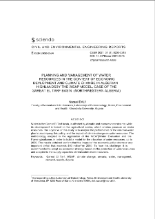 Planning and Management of Water Resources in the Context of Economic Devlopment and Climate Change in Algerian Highlands by the Weap Model, Case of the Gareat El Tarf Basin (Northwestern Algeria)