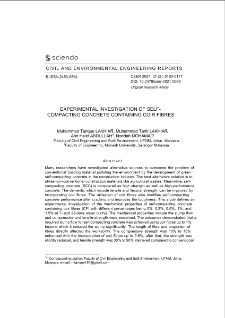 Experimental Investigation of Self-Compacting Concrete Containing Coir Fibres