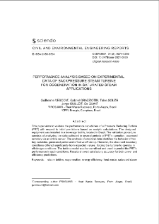 Performance Analysis Based on Experimental Data of Backpressure Steam Turbine for Cogeneration in Saturated Steam Applications