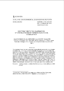 Contribution to the Valorization of Granulated Blast Furnace Slag in Soil Stabilization