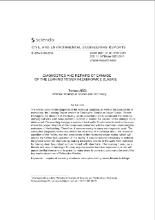 Diagnostics and Repairs of Damage of the Leaning Tower in Zabkowice Slaskie