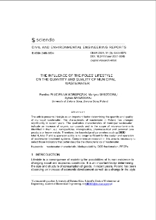 The Influence of the Poles` Lifestyle on the Quantity and Quality of Municipal Wastewater