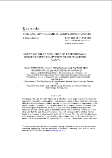 Investigation of Resilience of Eccentrically Braced Frames Equipped with Shape Memory Alloys