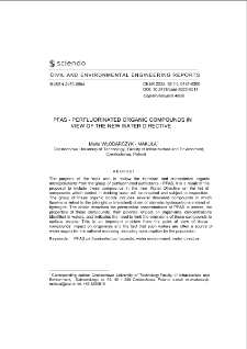 PFAS - Perfluorinated Organic Compounds In View Of The New Water Directive