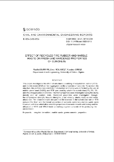 Effect of Recycled Tire Rubber and Marble Waste on Fresh and Hardened Properties of Concrete