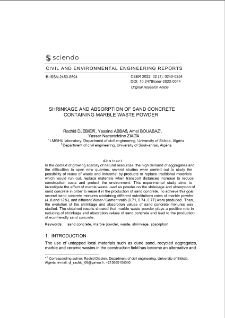 Shrinkage and Absorption of Sand Concrete Containing Marble Waste Powder