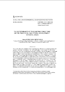 The Determinants of the Existing Conditions on the Functional and Spatial Development of Rural Areas