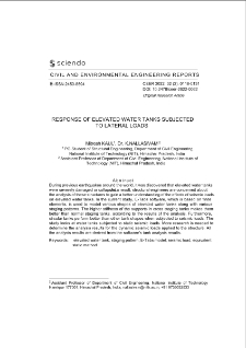 Response of Elevated Water Tanks Subjected to Lateral Loads