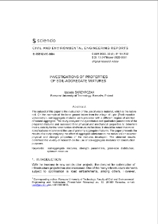 Investigations of Properties of Soil-Aggregate Mixtures