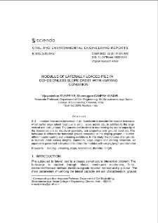 Modulus of Laterally Loaded Pile in Cohesionless Slope Crest with Varying Condition