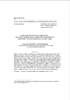 A Critical Review on Economical and Sustainable Solutions for Wastewater Treatment Using Constructed Wetland