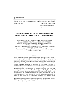 Chemical Composition of Industrial Wood Waste and the Possibility of its Management