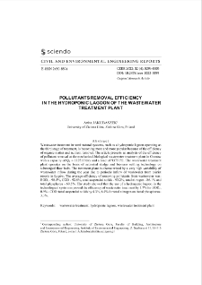 Pollutants Removal Efficiency in The Hydroponic Lagoon of The Wastewater Treatment Plant
