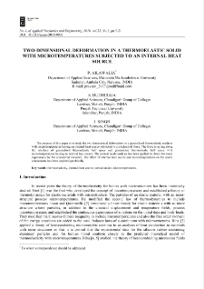 Two-dimensional deformation in a thermoelastic solid with microtemperatures subjected to an internal heat source