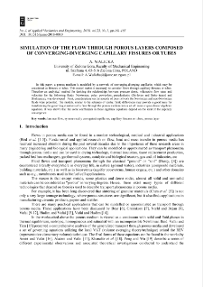 Simulation of the flow through porous layers composed of converging-diverging capillary fissures or tubes
