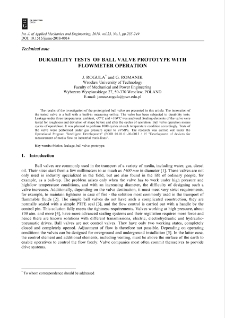 Durability tests of ball valve prototype with flowmeter operation