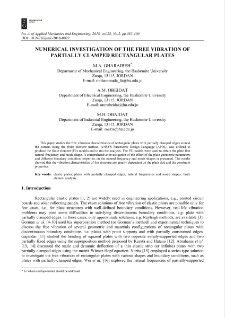 Numerical investigation of the free vibration of partially Clamped rectangular plates