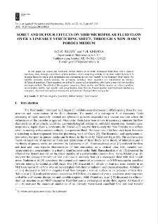 Soret and Dufour effects on MHD micropolar fluid flow over a linearly stretching sheet, through a non -darcy porous medium
