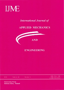 International Journal of Applied Mechanics and Engineering (IJAME), volume 23, number 3 (2018) - spis treści