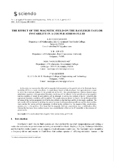 The effect of the magnetic field on the rayleigh-taylor instability in a couple-stress fluid
