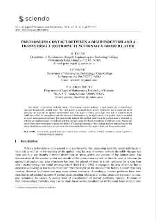 Frictionless contact between a rigid indentor and a transversely isotropic functionally graded layer