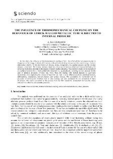 The influence of thermomechanical coupling on the behaviour of athick-walled metallic tube subjected to internal pressure