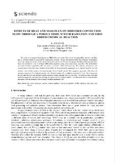 Effects of heat and mass flux on MHD free convection flow through a porous medium with radiation and first order chemical reaction