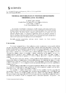 Thermal disturbances in twinned orthotropic thermoelastic material