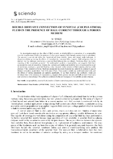 Double-diffusive convection of synovial (couple-stress) fluid in the presence of hall current through a porous medium
