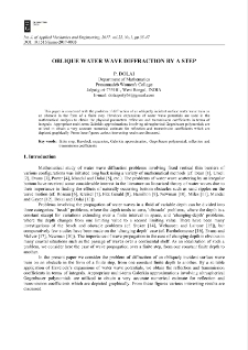 Oblique water wave diffraction by a step