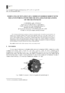 Modelling of dynamics of a wheeled mobile robot with mecanum wheels with the use of Lagrange equations of the second kind