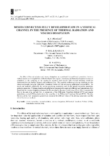 Mixed convective fully developed flow in a vertical channel in the presence of thermal radiation and viscous dissipation
