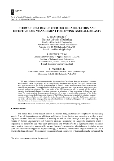 Study of CPM device used for rehabilitation and effective pain management following knee alloplasty