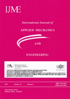 International Journal of Applied Mechanics and Engineering (IJAME), volume 22, number 2 (2017) - Contents