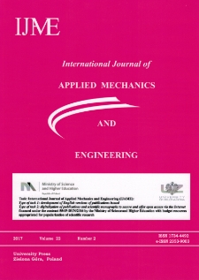 International Journal of Applied Mechanics and Engineering (IJAME), volume 22, number 2 (2017) - spis treści